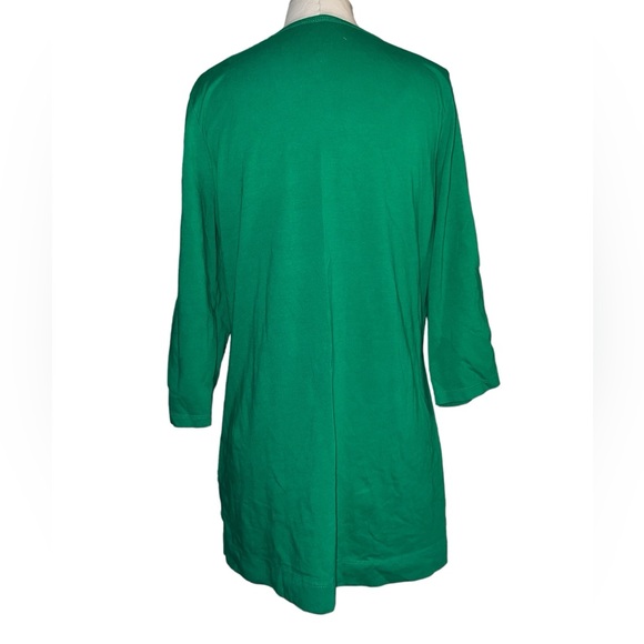 D&CO. | OPEN ARM 3/4 SLEEVE SCOOP NECK GREEN TUNIC XS - Picture 4 of 7